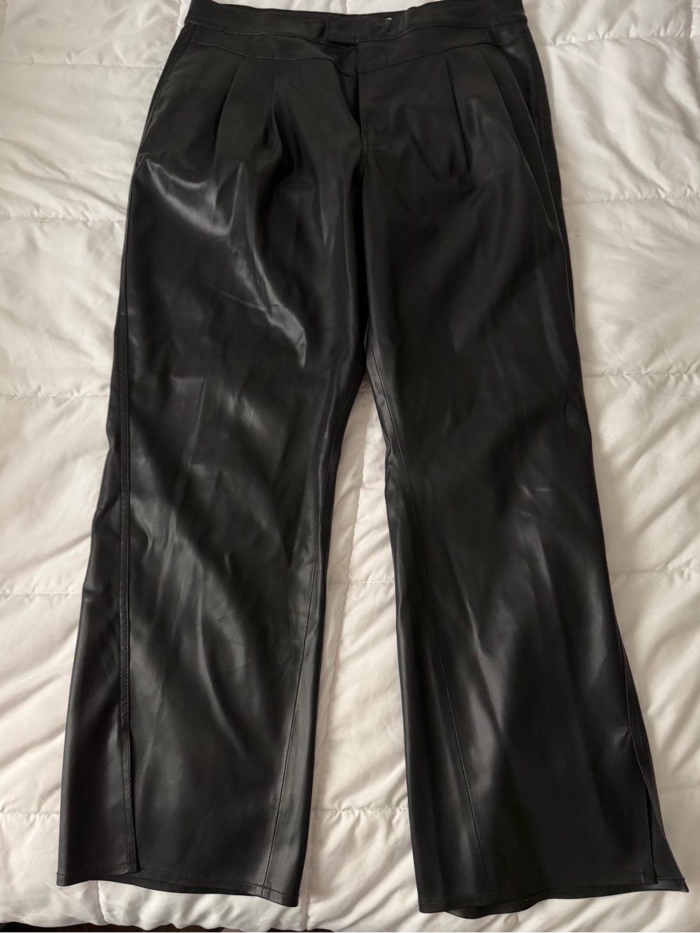Hudson Jeans Black Faux Leather Pleated Men's Pants